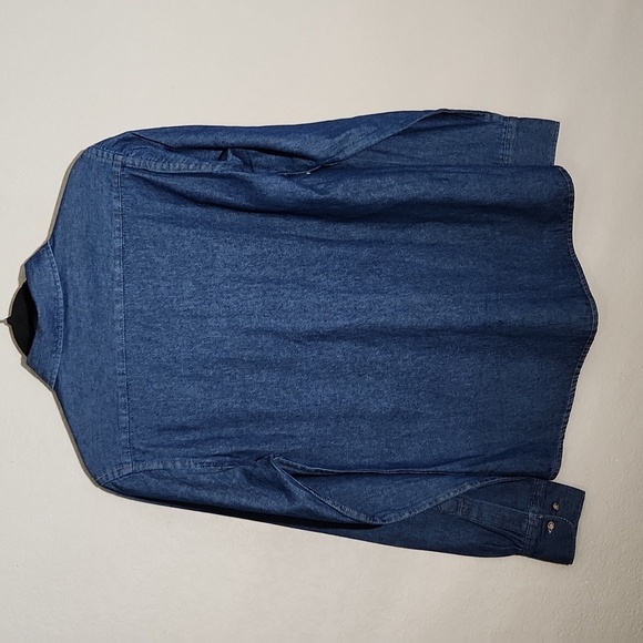 Harrington shirt Womens size M denim longsleeve Button - Picture 3 of 8